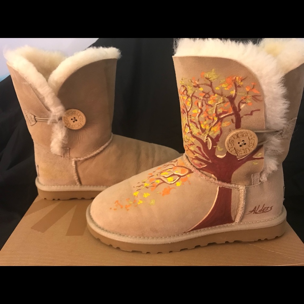 Bailey Button Uggs With Unique Hand Painted Design - image 1